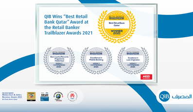 QIB Wins “Best Retail Bank Qatar” Award at the Retail Banker Trailblazer Awards 2021